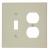 Leviton 80505-I Combination Wallplate, 4-3/8 in L, 3-1/8 in W, Midway, 2 -Gang, Plastic, Ivory, Devi