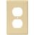 Eaton Wiring Devices 2132V Wallplate, 4-1/2 in L, 2-3/4 in W, 1 -Gang, Thermoset, Ivory, High-Gloss