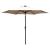 Seasonal Trends 59792 9 Ft Tilt/Crank Market Umbrella with LED Lights, Taupe, Steel