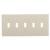 EATON PJ5LA Switch Wallplate, 4.87 in L, 10.37 in W, 5 -Gang, Polycarbonate, Light Almond, High-Glos