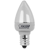 Feit Electric BPC7/LED/CAN LED Lamp, Decorative, C7 Lamp, E12 Lamp Base, White Light, 3500 K Color T - 6 Pack