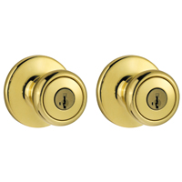 Kwikset 243T3CP6ALK2 Deadbolt and Entry Lockset, 3 Grade, Keyed Alike Key, Polished Brass, 2-3/8 x 2
