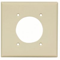 Eaton Wiring Devices 2168V-BOX Power Outlet Wallplate, 4-1/2 in L, 4-9/16 in W, 2 -Gang, Thermoset,