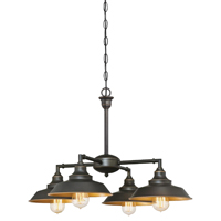 Westinghouse Iron Hill 6345000 Chandelier, 120 V, 1-Tier, 4-Lamp, Incandescent, LED Lamp, Metal Fixt