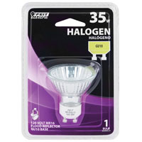 Feit Electric BPQ35MR16/GU10 Halogen Lamp, 35 W, GU10 Lamp Base, MR16 Lamp, 3000 K Color Temp, 2000  - 6 Pack