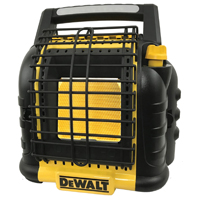 DeWALT DXH12B Cordless Heater, Propane Gas, 12,000 Btu, 450 sq-ft Heating Area, 99 % Efficiency, Yel