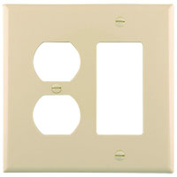 Eaton Wiring Devices PJ826LA Combination Wallplate, 4.9 in L, 4.86 in W, Mid, 2 -Gang, Polycarbonate