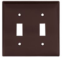 Eaton Wiring Devices 2139B-BOX Wallplate, 4-1/2 in L, 4-9/16 in W, 2-Gang, Thermoset, Brown, High-Gl - 10 Pack