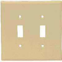 Eaton Wiring Devices 2139V-BOX Wallplate, 4-1/2 in L, 4-9/16 in W, 2-Gang, Thermoset, Ivory, High-Gl - 10 Pack