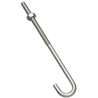 National Hardware 2195BC Series 232900 J-Bolt, 1/4 in Thread, 3 in L Thread, 6 in L, 100 lb Working  - 10 Pack