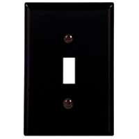 Eaton Wiring Devices PJ1BK Wallplate, 4-7/8 in L, 3-1/8 in W, 1 -Gang, Polycarbonate, Black, High-Gl - 25 Pack