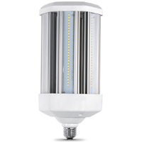 Feit Electric C10000/5K/LEDG2 LED Bulb, Corn Cob, 500 W Equivalent, E26 Lamp Base, Clear, Daylight L - 4 Pack