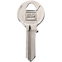 HY-KO 11010AMH1 Key Blank, Brass, Nickel, For: American Cabinet, House Locks and Padlocks - 10 Pack