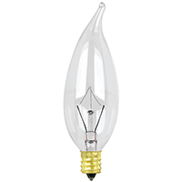 Feit Electric 40CFC/15-130 Incandescent Bulb, 40 W, CA8 Lamp, Candelabra E12 Lamp Base, 2700 K Color