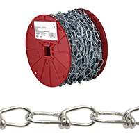 Campbell 0722027 Loop Chain, #2/0, 155 ft L, 255 lb Working Load, Low Carbon Steel, Zinc