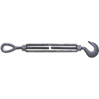 BARON 16-3/4X9 Turnbuckle, 3000 lb Working Load, 3/4 in Thread, Hook, Eye, 9 in L Take-Up, Galvanize