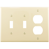 Eaton Wiring Devices PJ28A Combination Wallplate, 4-7/8 in L, 6-3/4 in W, 3 -Gang, Polycarbonate, Al - 15 Pack