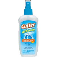 Cutter ALL FAMILY 51070-6 Insect Repellent, 6 fl-oz Bottle, Liquid, Pale Yellow/Water White, Alcohol