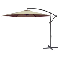 Seasonal Trends UMSC10BKOBD-04 Solar Offset Taupe Umbrella, 98.42 in OAH, 10 ft W Canopy, 10 ft L Ca