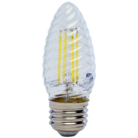 Feit Electric BPF1560/850/FILED LED Bulb, Decorative, F15 Lamp, 60 W Equivalent, E26 Lamp Base, Dimm - 6 Pack