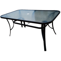 Seasonal Trends 50662 Steel Glass Top Table, 38x60 in