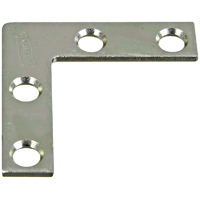National Hardware 115BC Series N266-460 Corner Brace, 1-1/2 in L, 3/8 in W, 1-1/2 in H, Steel, Zinc, - 40 Pack