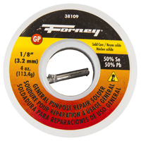 Forney 38109 Solder, 4 oz, Solid, Silver/White, 421 deg F Melting Point