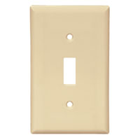 Eaton Wiring Devices 2134V-BOX Wallplate, 4-1/2 in L, 2-3/4 in W, 1 -Gang, Thermoset, Ivory, High-Gl - 25 Pack